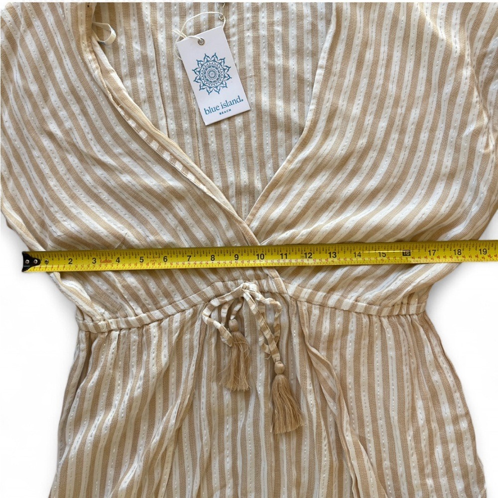 NWT Blue Island Cream and‎ White Striped Maxi Swim Coverup - Picture 6 of 8